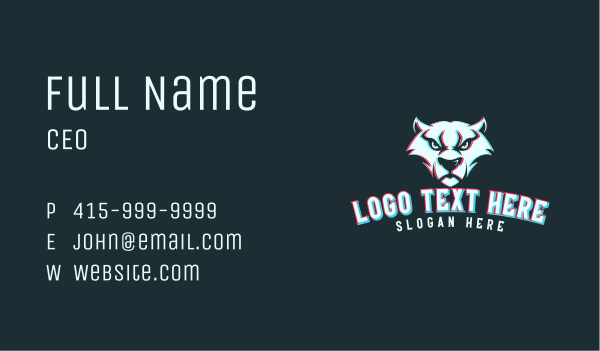 Wild Panther Glitch Business Card Design Image Preview