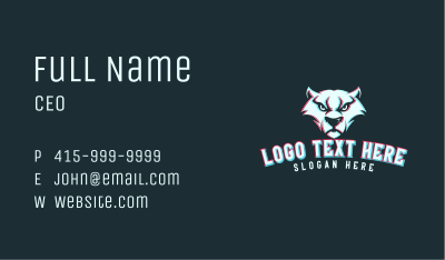 Wild Panther Glitch Business Card Image Preview