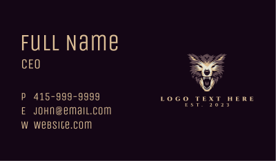 Mad Wolf Head Business Card Image Preview