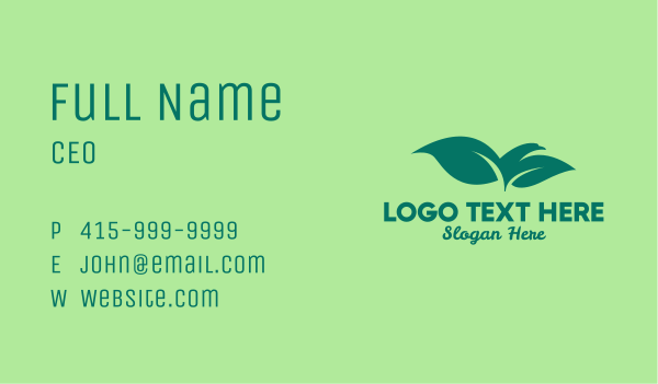 Green Bird Leaves Business Card Design Image Preview