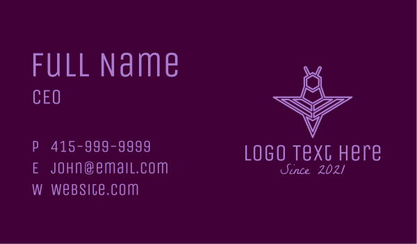 Minimalist Purple Insect  Business Card Design Image Preview