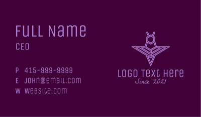 Minimalist Purple Insect  Business Card Image Preview