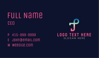 Beauty Script Letter T Business Card Image Preview