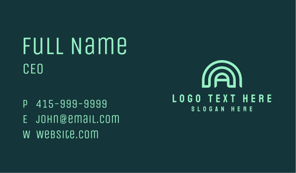 Green Dome Letter A Business Card Design Image Preview