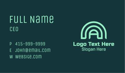 Green Dome Letter A Business Card