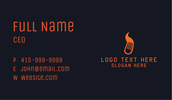 Flame Fork Restaurant Business Card Design Image Preview