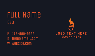 Flame Fork Restaurant Business Card Image Preview