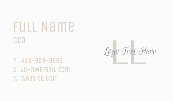 Feminine Script Letter Business Card Design Image Preview