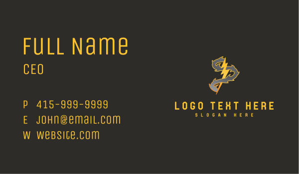 Thunder Voltage Smoke Business Card Design Image Preview