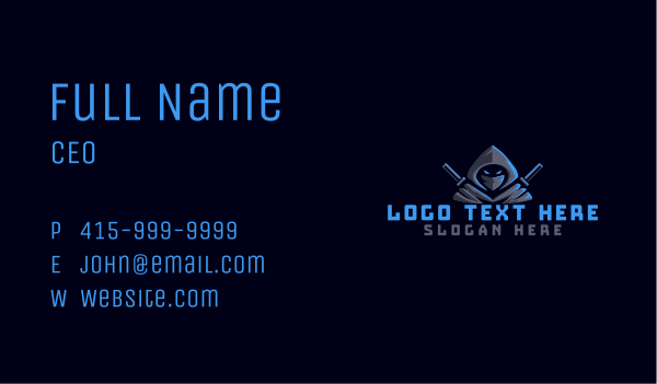 Ninja Assassin Gaming Business Card Design Image Preview