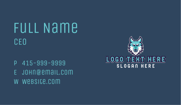 Blue Wolf Gaming Clan Business Card Design Image Preview