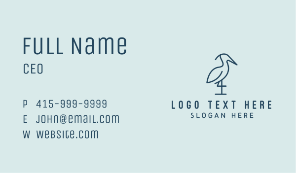 Heron Bird Sanctuary Business Card Design Image Preview