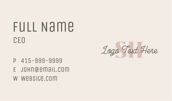 Elegant Cursive Letter Business Card Design Image Preview