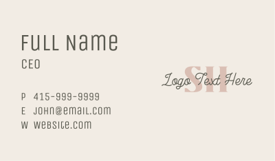Elegant Cursive Letter Business Card Image Preview