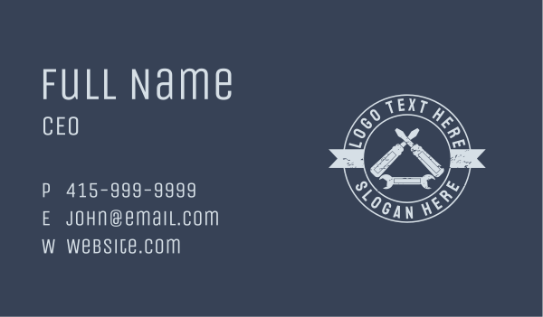 Screwdriver Wrench Badge Business Card Design Image Preview