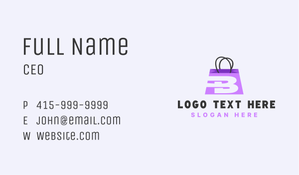 Shopping Mall Bag Business Card Design Image Preview