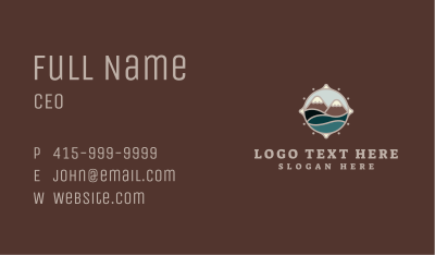 Mountain River Compass Business Card