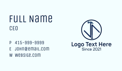 Hammer Nail Badge Business Card Image Preview
