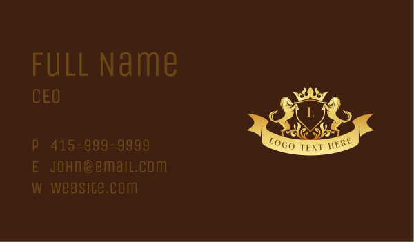 Premium Horse Crest Business Card Design Image Preview