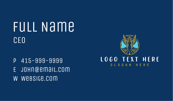 Sacred Angel Wings Business Card Design Image Preview