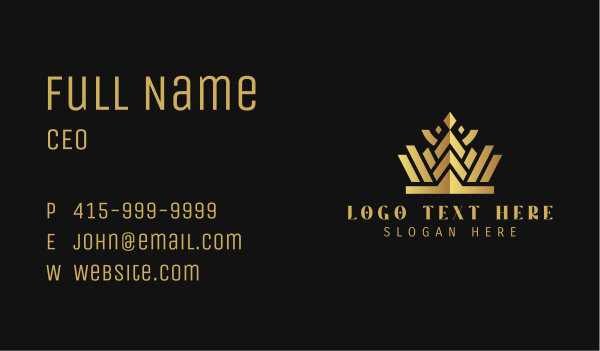 Gold Fashion Crown Business Card Design Image Preview