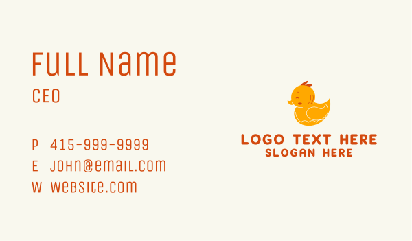 Rubber Duck Toy Business Card Design Image Preview