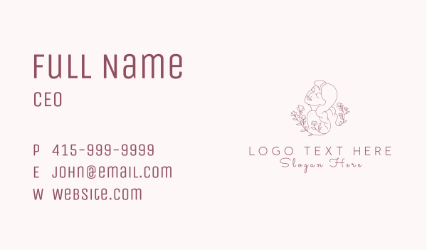 Floral Wellness Woman Business Card Design Image Preview