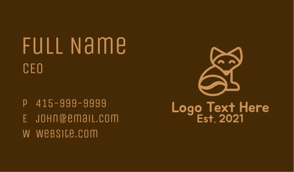 Fox Tail Coffee Bean Business Card Design Image Preview