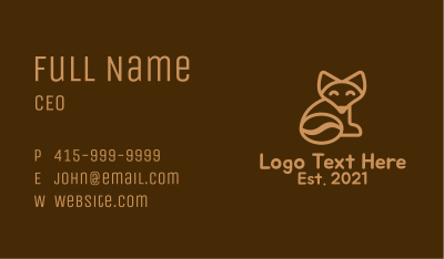 Fox Tail Coffee Bean Business Card Image Preview