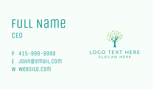 Holistic Yoga Tree Business Card Design Image Preview