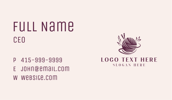 Yarn Knitting Thread Business Card Design Image Preview