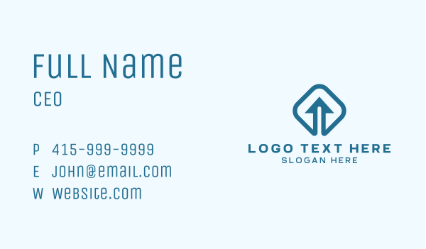 Blue Arrow Icon Application Business Card Design Image Preview