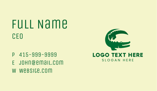 Green Crocodile Animal Business Card Design Image Preview