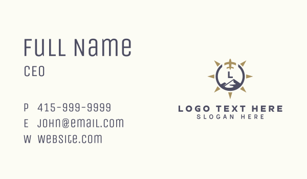 Airplane Mountain Letter Business Card Design Image Preview