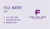 Gradient Origami Letter F Business Card Image Preview