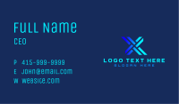 Gradient Tech Letter X Business Card Image Preview