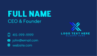 Gradient Tech Letter X Business Card Design