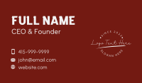 Signature Round Wordmark Business Card Design
