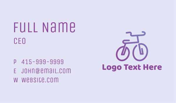 Purple Bicycle  Business Card Design Image Preview