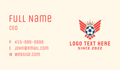 Royal Soccer Wings Business Card