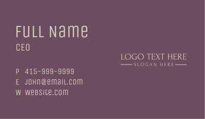 Golden Luxury Wordmark Business Card Image Preview
