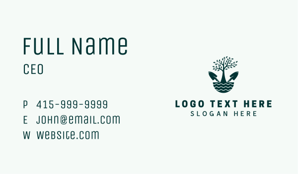 Tree Landscaping Trowel Business Card Design Image Preview