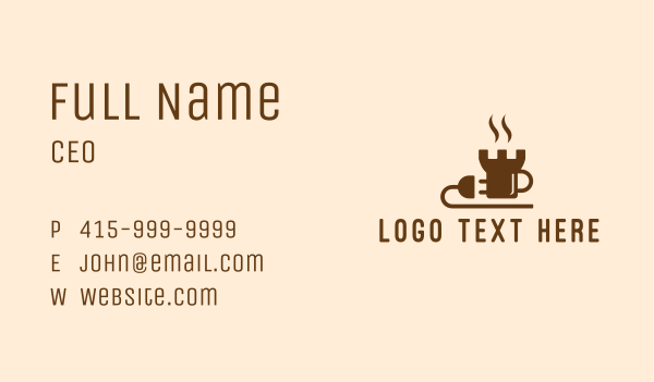 Castle Coffee Shop Plug  Business Card Design Image Preview