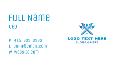 Plumbing Droplet Wrench Business Card Image Preview