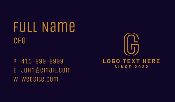 Luxury Letter G Business Card Design Image Preview