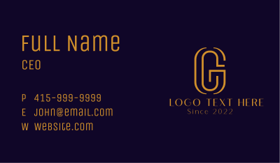 Luxury Letter G Business Card