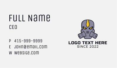 Gas Mask Villain Mascot Business Card Image Preview