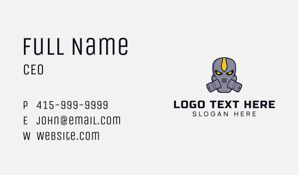 Gas Mask Villain Mascot Business Card Design Image Preview