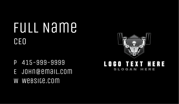 Strong Man Bodybuilder Business Card Design Image Preview