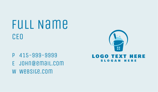 Cleaning Bucket Window Business Card Design Image Preview